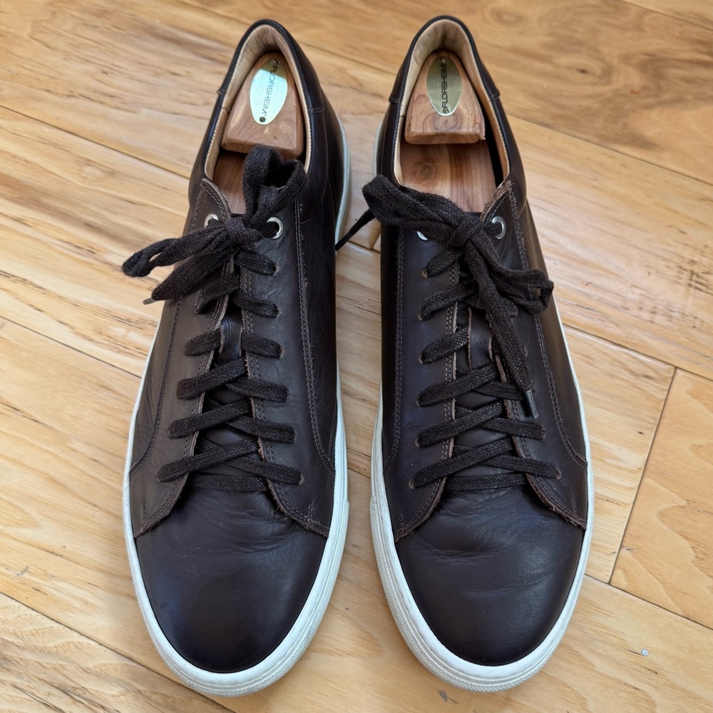 Suitsupply leather sneakers brown low top tennis shoe men’s size 13